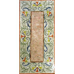 Mozaico - Artisan Flower Mosaic Rug, Maria, 31"x61" - Look to the Maria artisan flower mosaic rug to make a stunning mosaic garden artwork pool art table top or floor inlay. Wherever you choose to use it this fun and colorful rectangular flower mosaic will enhance any corner of your home or patio.