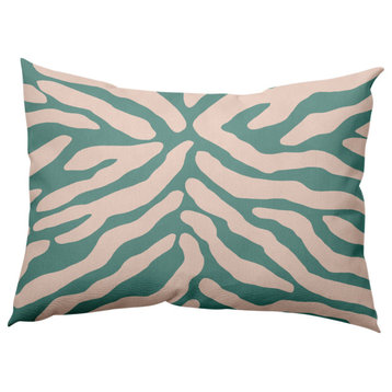 Animal Stripe Decorative Throw Pillow, Eucalyptus, 14"x20"
