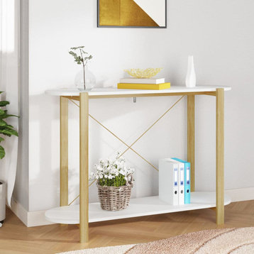 vidaXL Console Table Entryway Table Narrow Side Table White Engineered Wood