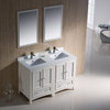 Fresca Oxford 48" Antique White Traditional Double Sink Bathroom Vanity