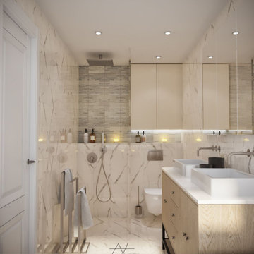 Bathroom remodel, cream or white?