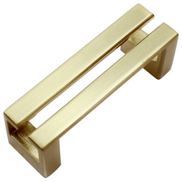Dowell Series 3137 Handles, 64mm/2.5" CTC, 10-Pack, Brushed Brass