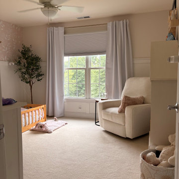 Blackout Cellular Shades with Lined Drapery for a Toddler Bedroom