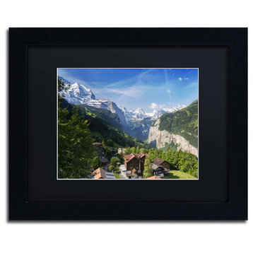 'A New Day in the Swiss Alps' Matted Framed Canvas Art by Philippe Sainte-Laudy