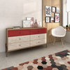 Joy 59" Wide Double Dresser With 6 Full Extension Drawers