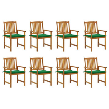 vidaXL Patio Chairs 8 Pcs Patio Dining Chair with Cushions Solid Wood Acacia