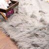 Plush and Soft Faux Sheepskin Fur Shag Area Rug, Gray, 2' X 3'