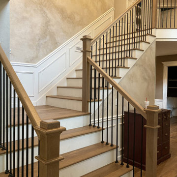 House Remodel - French White Oak Wood Floors and Full Staicase Reconstruction