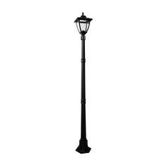 Solar Lamp Post, Cast Aluminum, Black