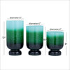 Glam Green Glass Hurricane Lamp Set 560382