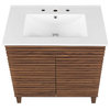 Render 30" Bathroom Vanity Cabinet, Walnut White