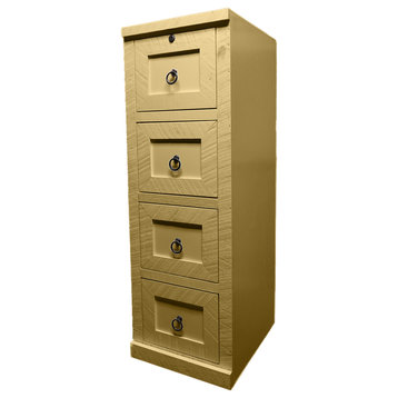 Rustic 4-Drawer File Cabinet, Cupola Yellow
