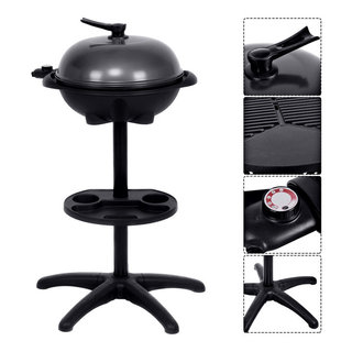 Costway Electric BBQ Grill 1350W Non-stick 4 Temperature Outdoor Camping -  Traditional - Outdoor Grills - by Costway INC.