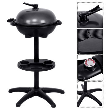 Costway Electric BBQ Grill 1350W Non-stick 4 Temperature Outdoor Camping