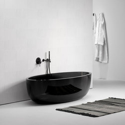 Zurra Lucid Black Freestanding Stone Bath 1700mm - Baths