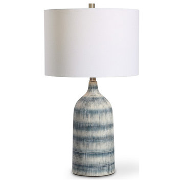 27" Coastal Blue Ceramic Table Lamp