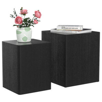 Black nesting table mdf side table living room end table
