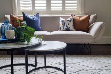 Design ideas for a contemporary living room in Perth.