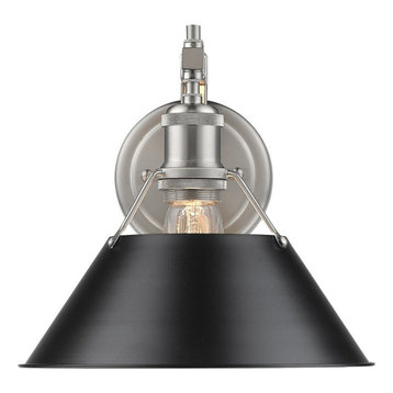 Orwell 1-Light Wall Sconce, Pewter Black Shade