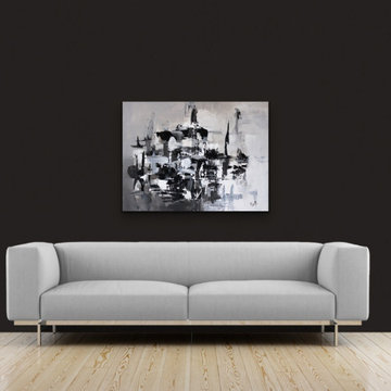 large black and white art Modern Contemporary Paintings for Family Room