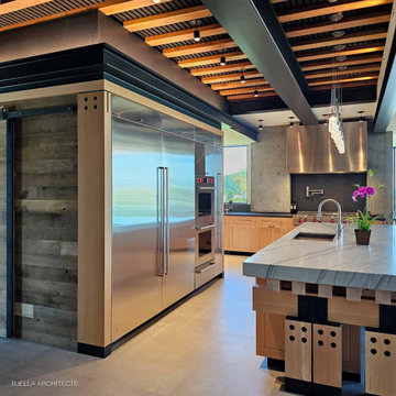 Romantic Modern Kitchen of Steel and Timber