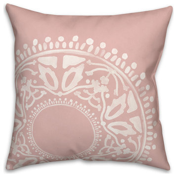 Pink Boho Circle 20x20 Indoor/Outdoor Pillow