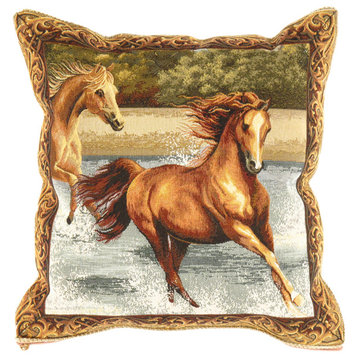 Horse French Tapestry Cushion