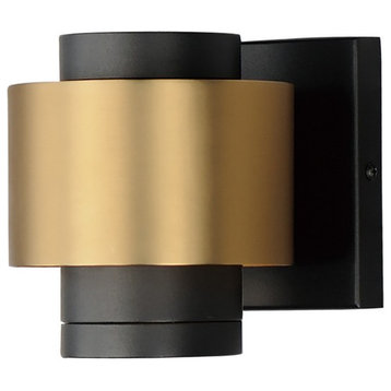 Reveal Outdoor LED Outdoor Wall Sconce, Black/Gold