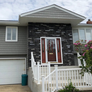 Lido Beach Siding - Storm & Graphite Ledgestone | Alpha Windows & Siding