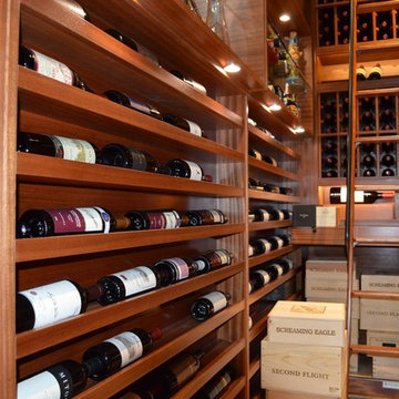 La Jolla, San Diego California Custom Wine Cellar Design Contemporary Mahogany
