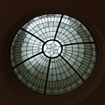 Ceiling domed art glass skylight