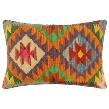 Turkish Boho Chic Jolly Hand Woven Kilim Pillow