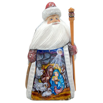 Nativity Santa Woodcarved Figurine