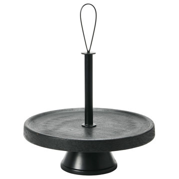 Elegant Modern Tray/Cake Stand, Black