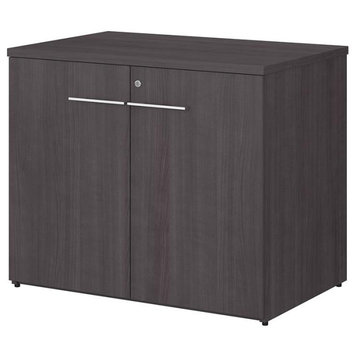 Office 500 36W Storage Cabinet with Doors in Storm Gray - Engineered Wood