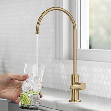 KRAUS Oletto 1-Handle Drinking Water Filter Faucet, Brushed Brass