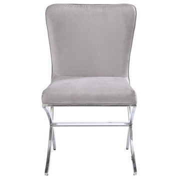 Acme Daire Side Chair Set of 2 in PU and Chrome