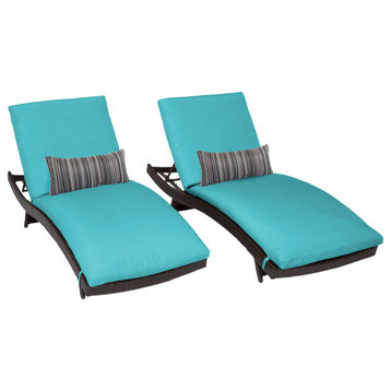 Belle Curved Chaise Set of 2 Outdoor Wicker Patio Furniture Aruba