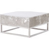 Concrete and Chrome Coffee Table, White Wash