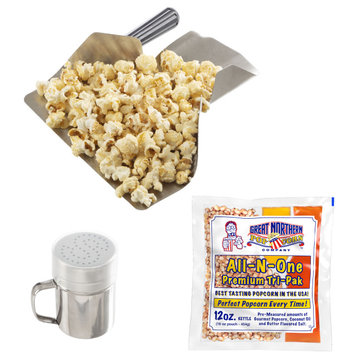 2.5oz Popcorn Packs, 100 Popcorn Bags 12 Pre-Measured, All-in-One