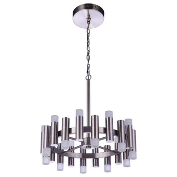 Simple Lux LED Chandelier, Brushed Polished Nickel