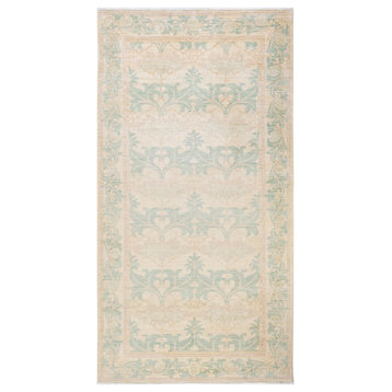 Arts and Crafts, One-of-a-Kind Hand-Knotted Area Rug Ivory, 6'1"x11'7"
