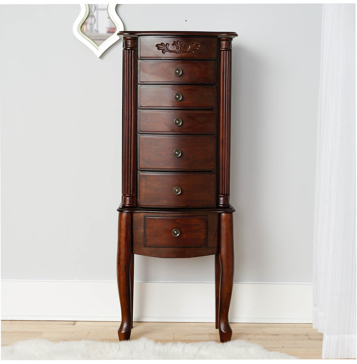 Morgan Jewelry Armoire, Walnut - Traditional - Jewelry Armoires - by
