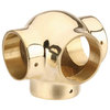 Tubing Connectors Polished Brass Ball Side Outlet Fit 1.5"