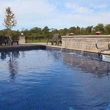 Rectangle Pool with Polymer Walls and a Vinyl Liner + Coverstar Automatic Cover