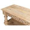 Fowler Carved Console With Shelf Solid Wood