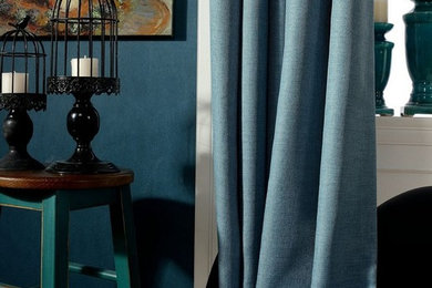 Handmade Slate Blue Blackout Curtain Grommets top Multi-size available