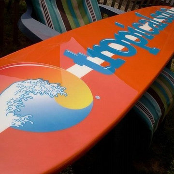 Logo surfboards. Your company on a surfboard wall hanging.