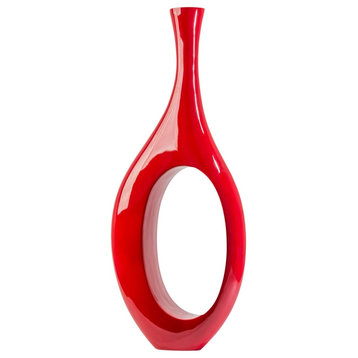Trombone Vase, Red, Small