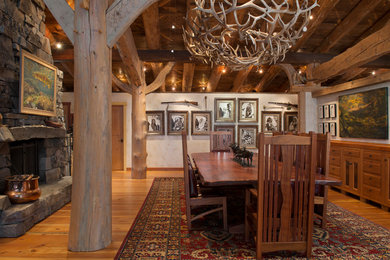 Mountain style dining room photo in Other